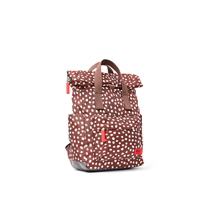 Canfield Roll Top Backpack in Brown Dot