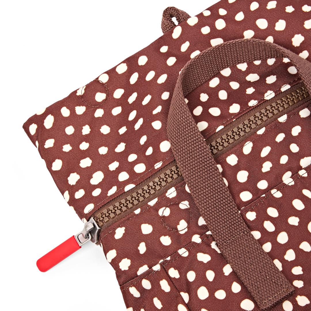 Canfield Roll Top Backpack in Brown Dot