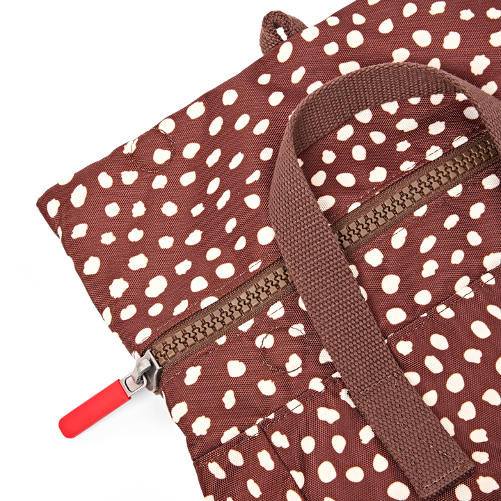 Canfield Roll Top Backpack in Brown Dot
