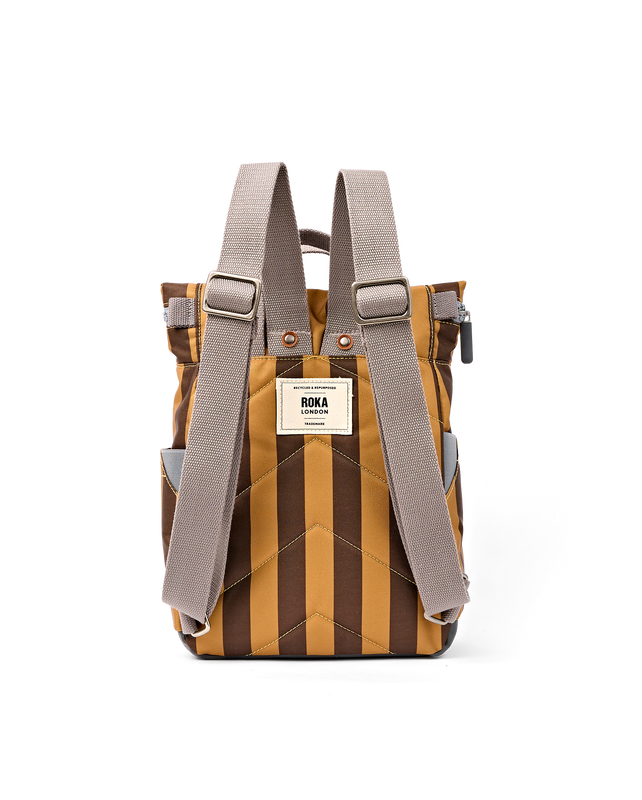Canfield Roll Top Backpack in Brown Stripe