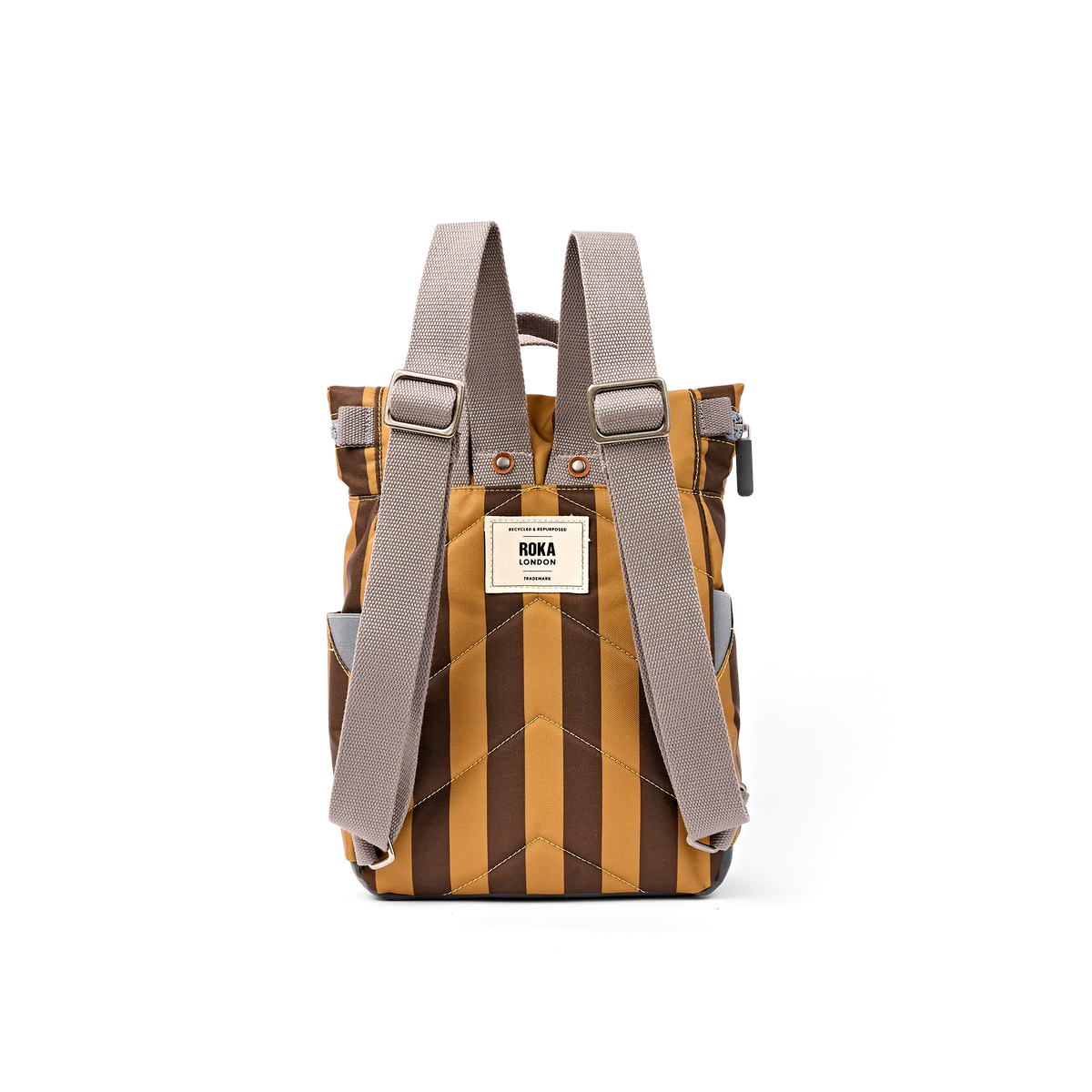 Canfield Roll Top Backpack in Brown Stripe