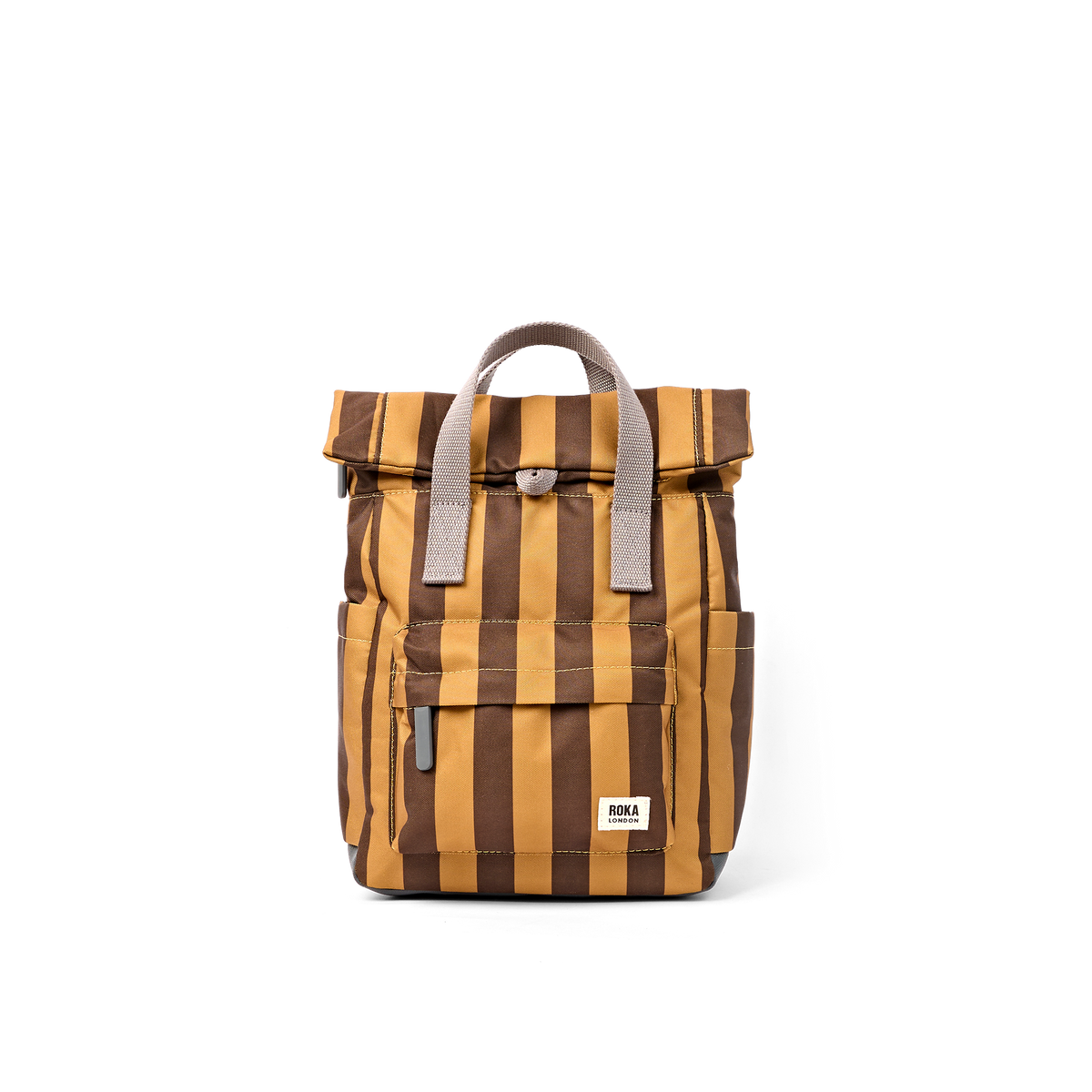 Canfield Roll Top Backpack in Brown Stripe