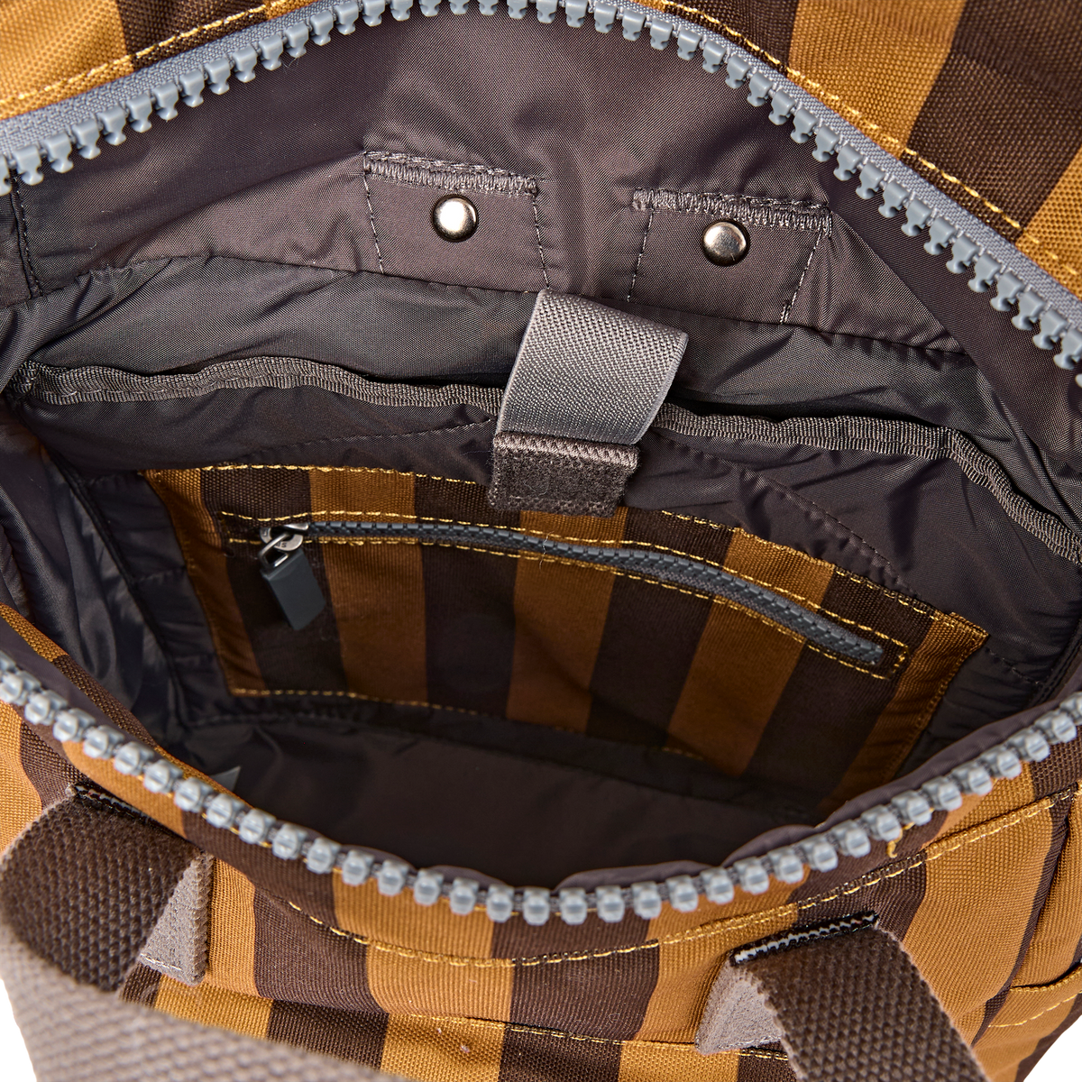 Canfield Roll Top Backpack in Brown Stripe