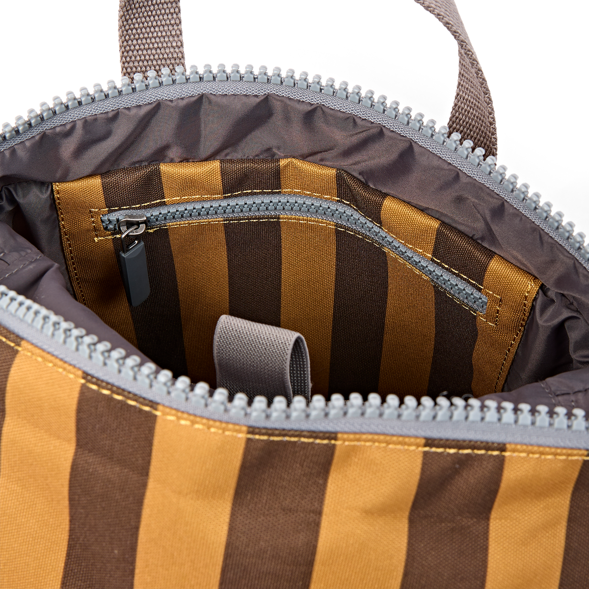 Canfield Roll Top Backpack in Brown Stripe
