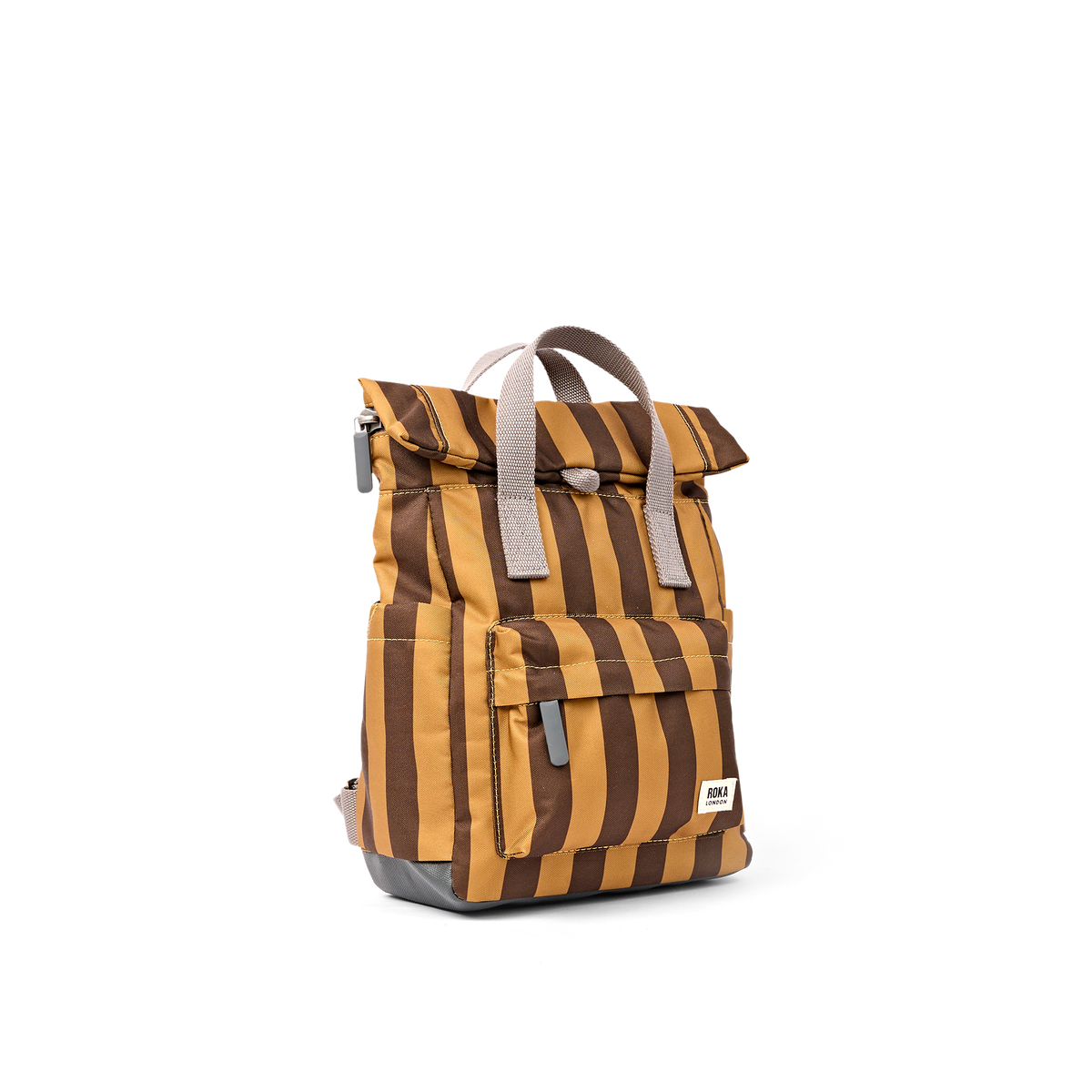 Canfield Roll Top Backpack in Brown Stripe