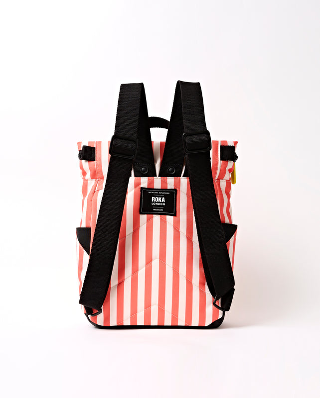 Canfield Roll Top Backpack in Coral Stripe