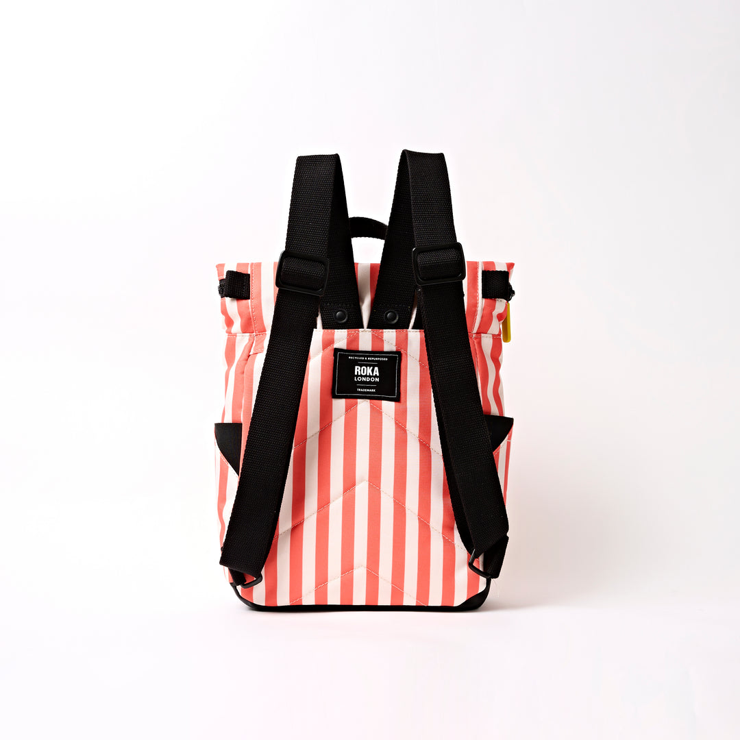 Canfield Roll Top Backpack in Coral Stripe