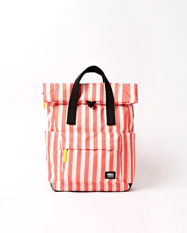 Canfield Roll Top Backpack in Coral Stripe