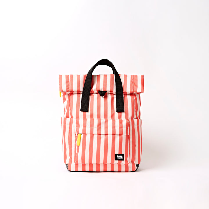 Canfield Roll Top Backpack in Coral Stripe