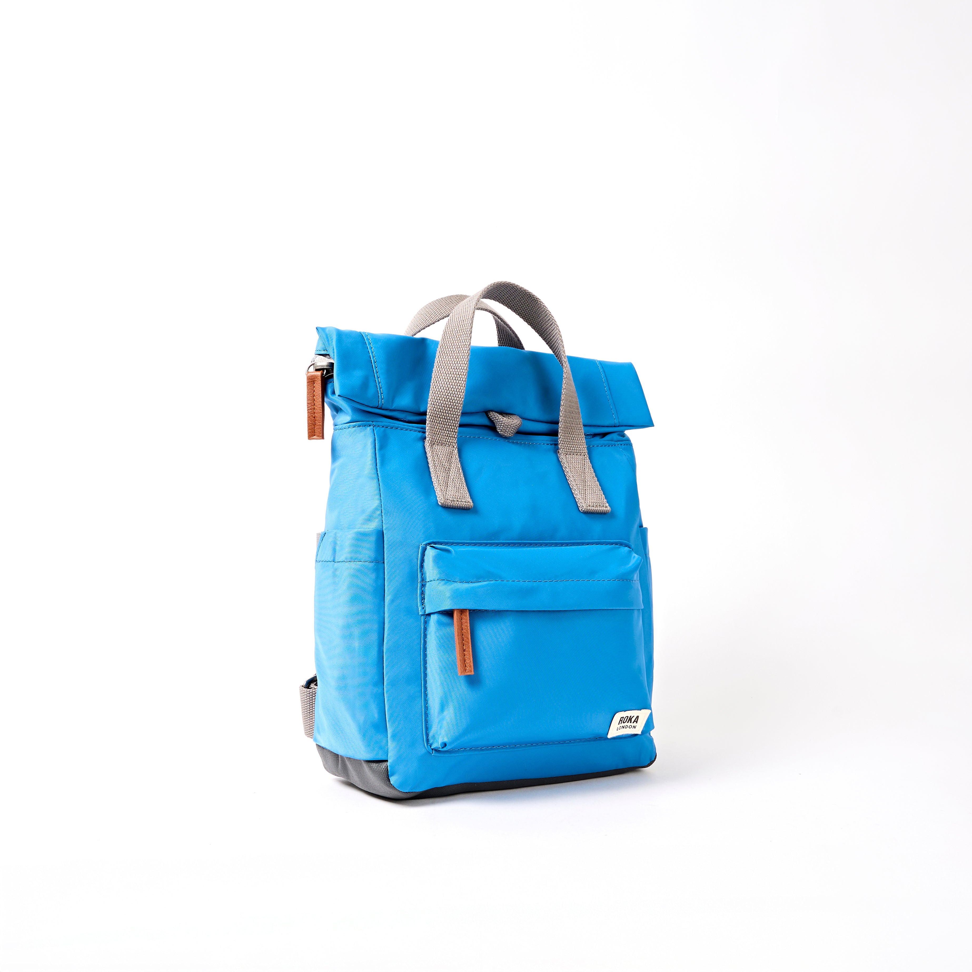 Canfield Malibu Blue | Eco-Friendly Roll Top Backpack | ROKA London