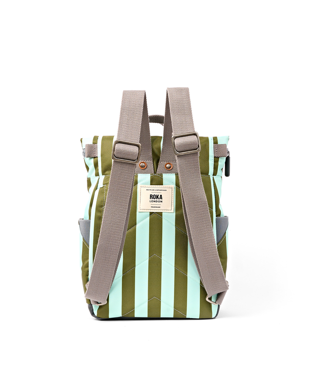 Canfield Roll Top Backpack in Moss Stripe