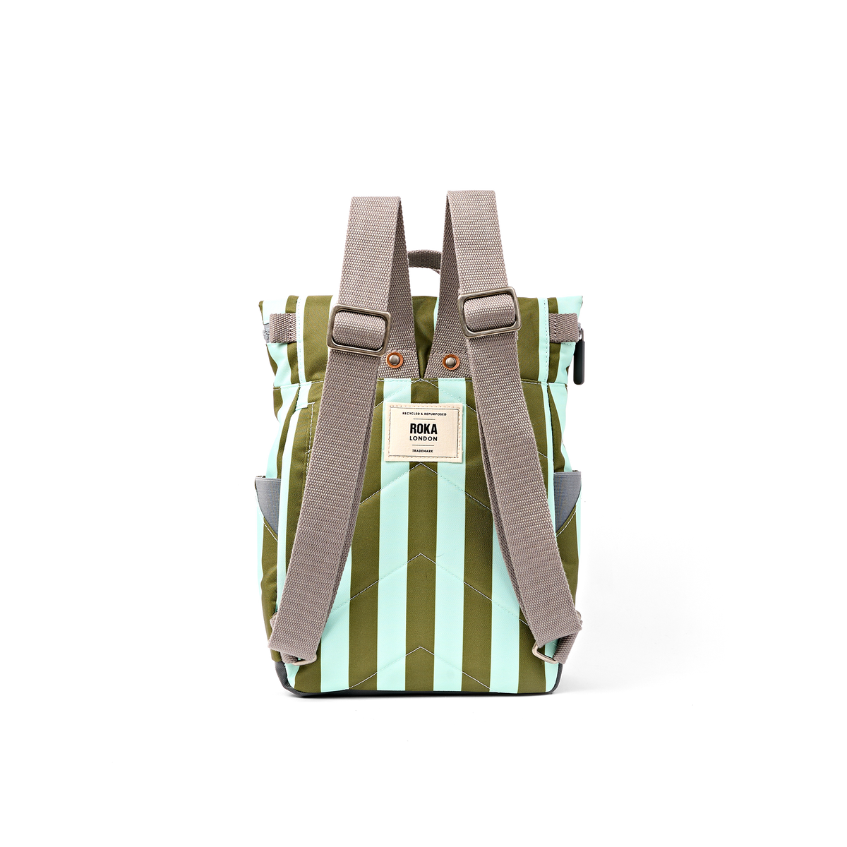 Canfield Roll Top Backpack in Moss Stripe
