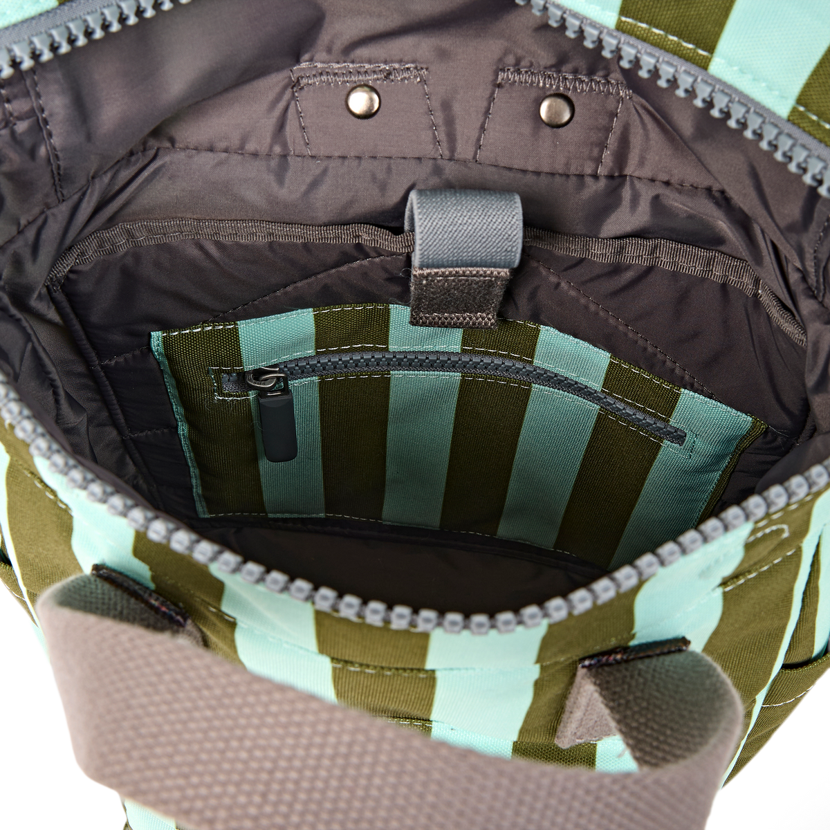 Canfield Roll Top Backpack in Moss Stripe