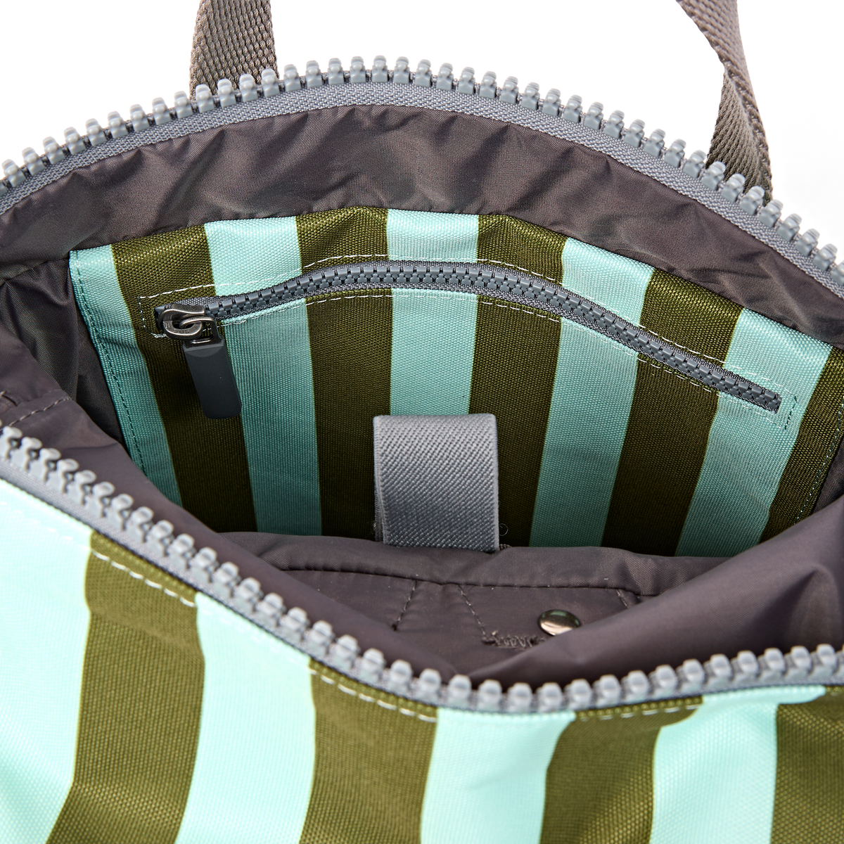 Canfield Roll Top Backpack in Moss Stripe