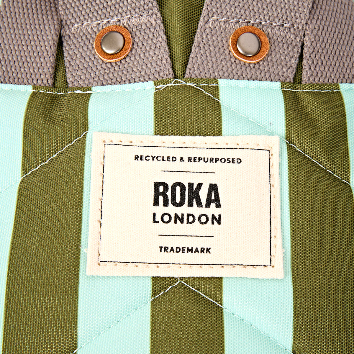 Canfield Roll Top Backpack in Moss Stripe