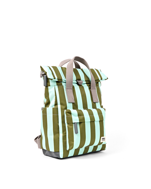 Canfield Roll Top Backpack in Moss Stripe