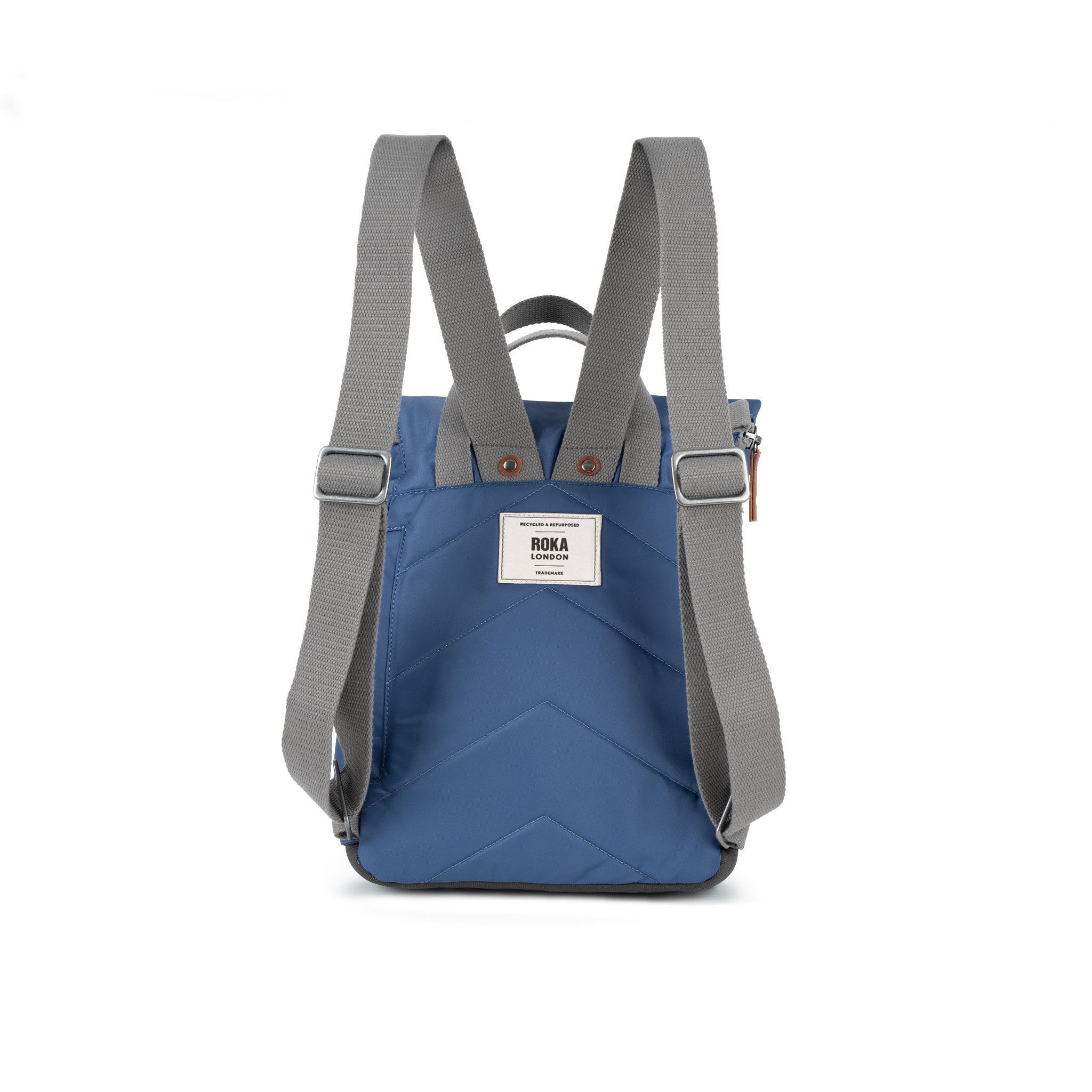 Canfield Roll Top Backpack in Burnt Blue – ROKA London