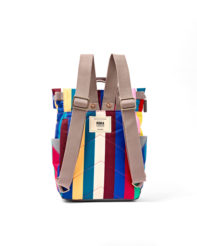 Canfield Roll Top Backpack in Wide Multi Stripe