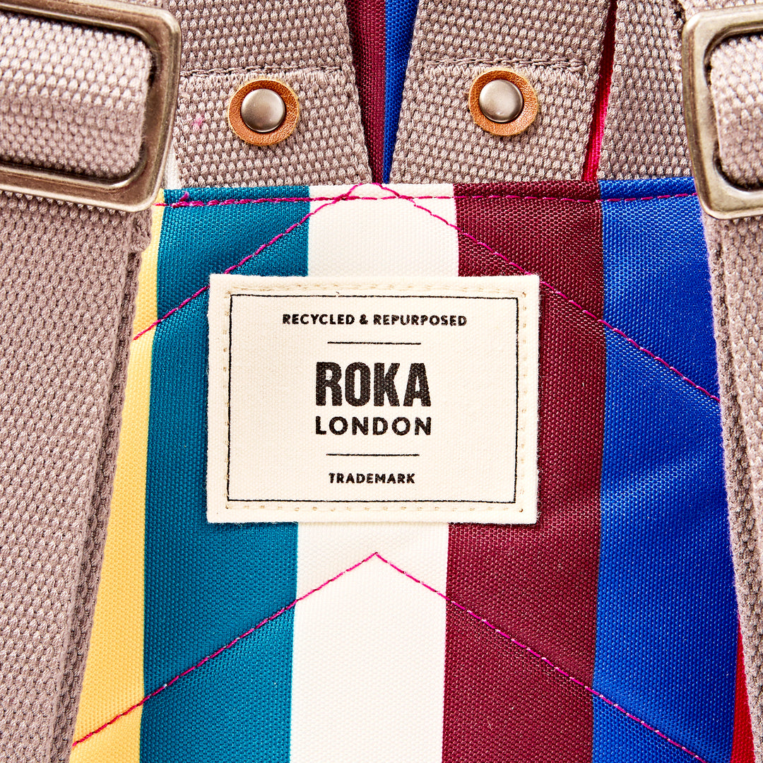 Canfield Roll Top Backpack in Wide Multi Stripe
