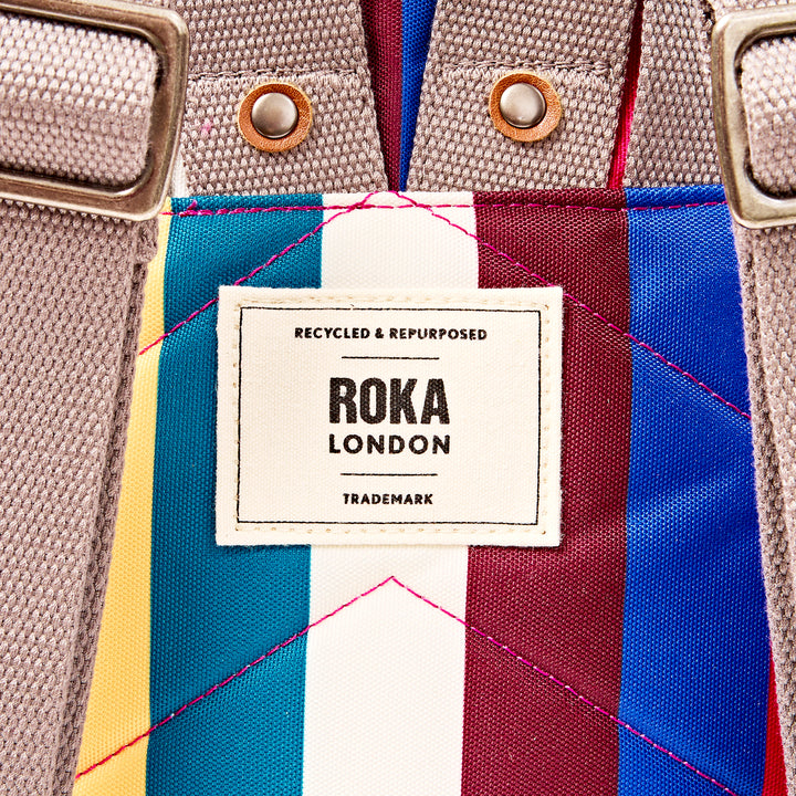 Canfield Roll Top Backpack in Wide Multi Stripe