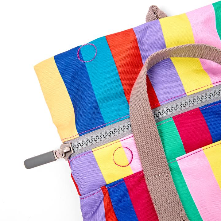 Canfield Roll Top Backpack in Wide Multi Stripe