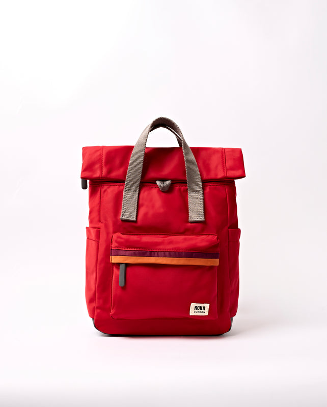Canfield Roll Top Backpack in Cranberry Stripe