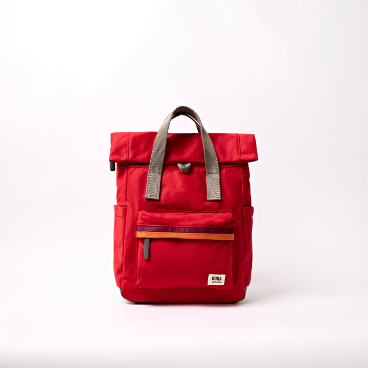 Canfield Roll Top Backpack in Cranberry Stripe