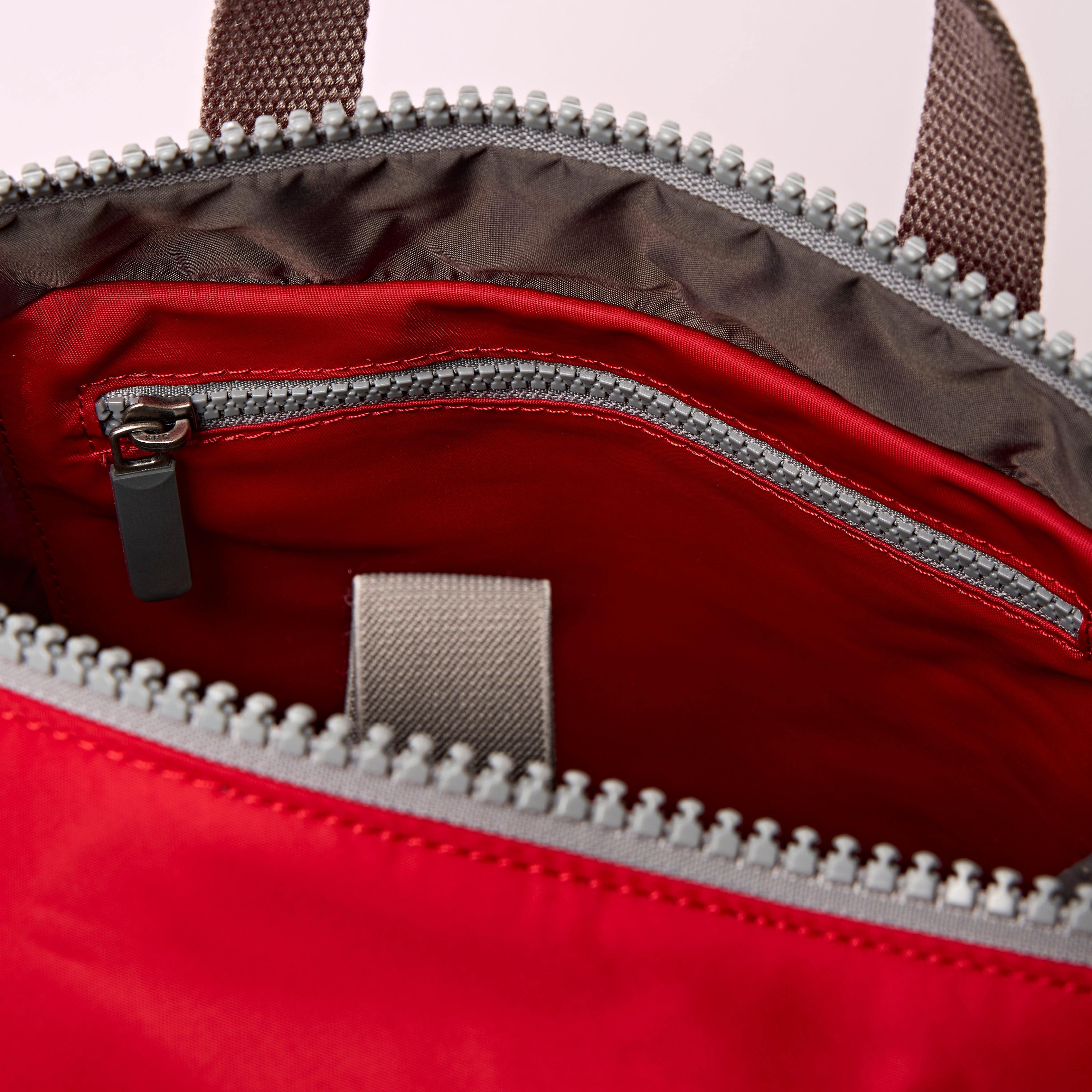 Canfield Cranberry Stripe | Eco-Friendly Roll Top Backpack | ROKA