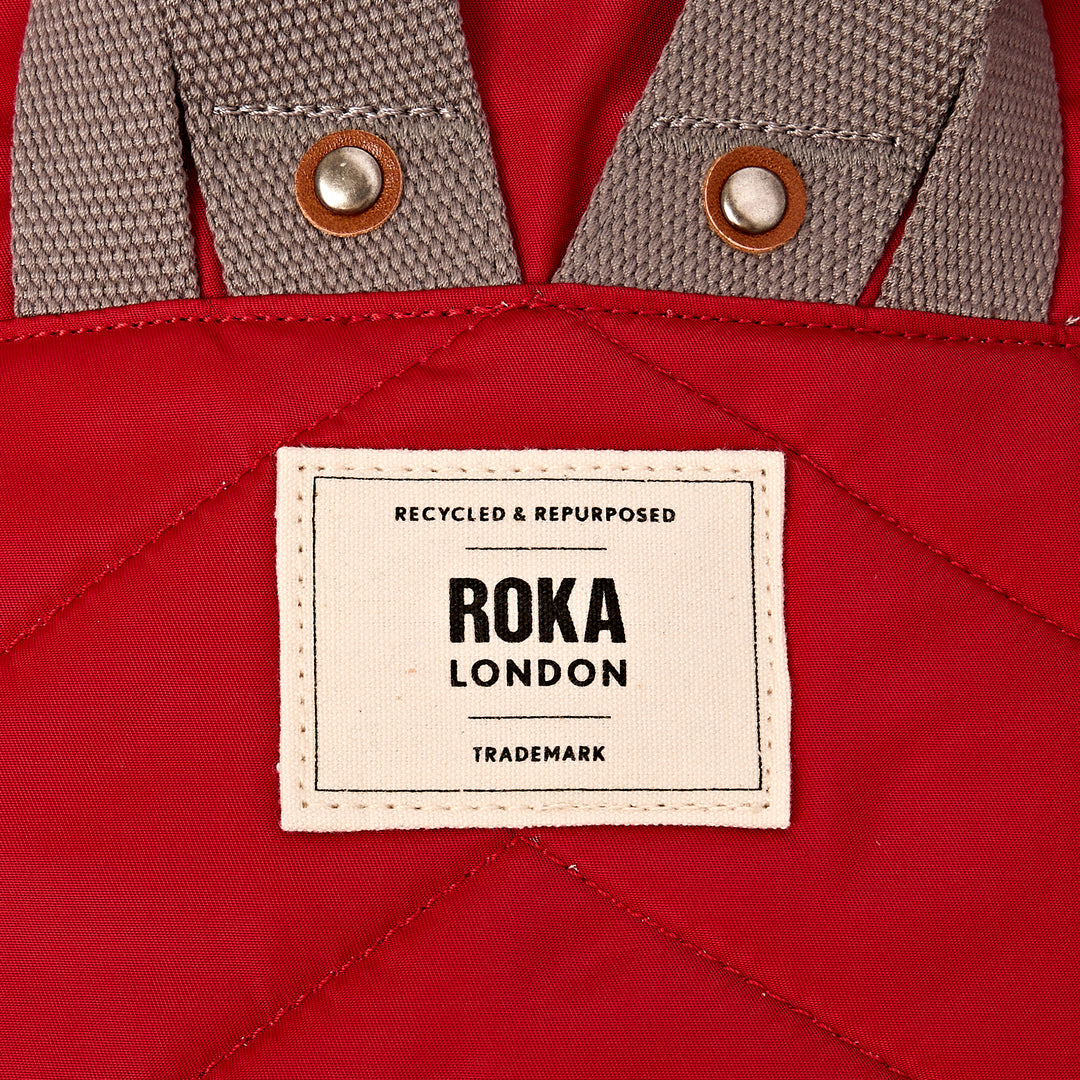 Canfield Roll Top Backpack in Cranberry Stripe