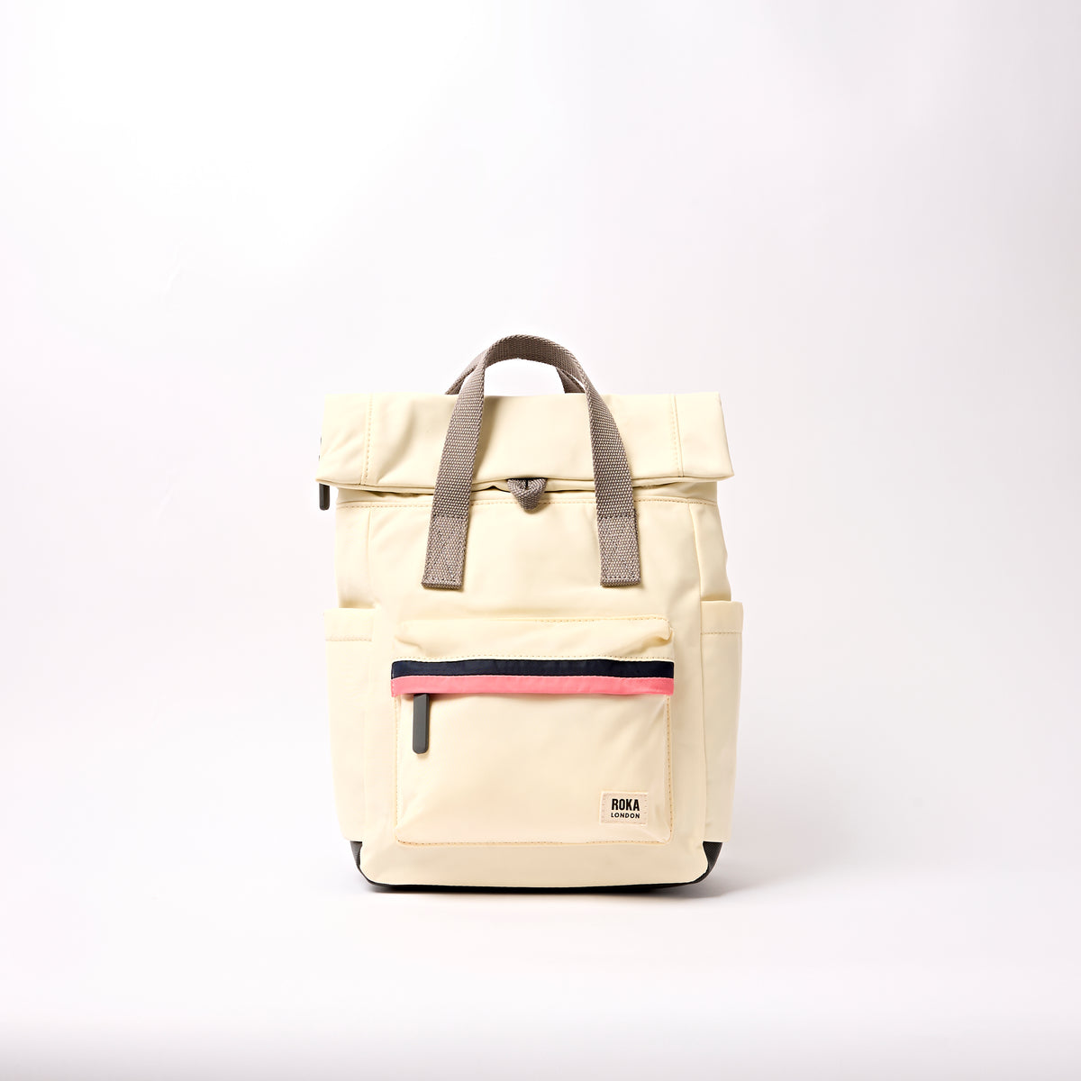Canfield Roll Top Backpack in Wax Paper Stripe