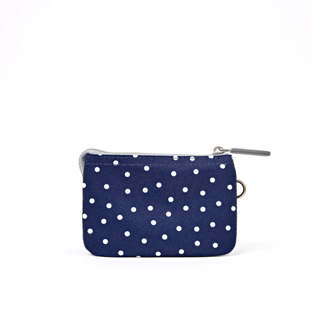 Carnaby Wallet in Navy Polka Dot