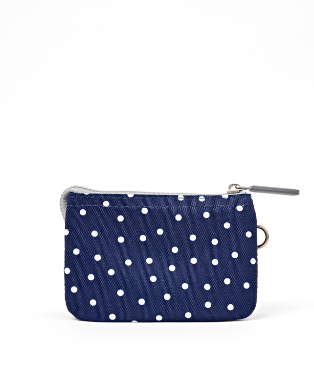 Carnaby Wallet in Navy Polka Dot