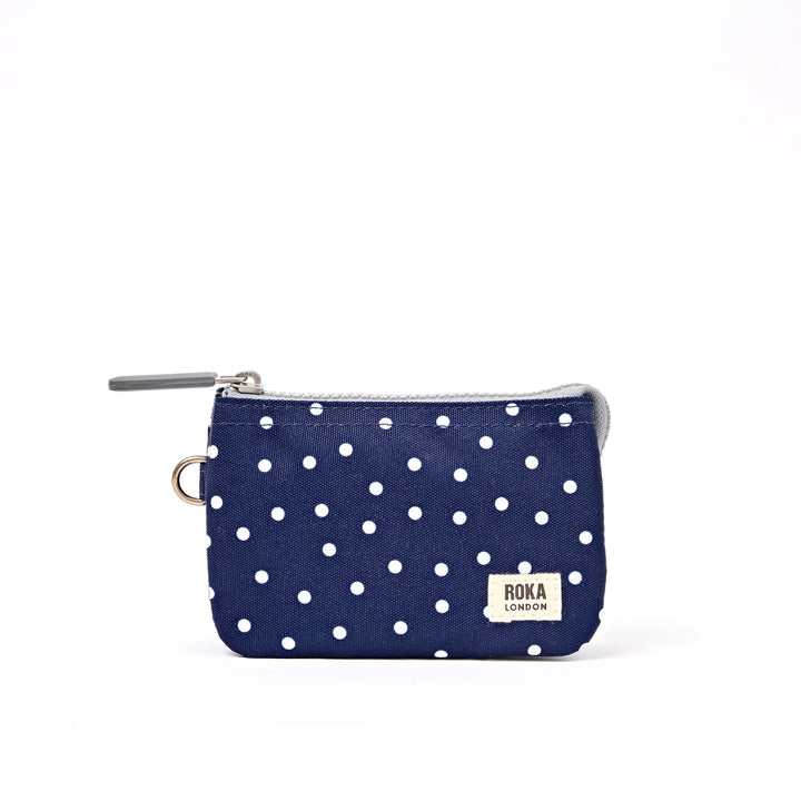 Carnaby Wallet in Navy Polka Dot