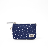 Carnaby Wallet in Navy Polka Dot