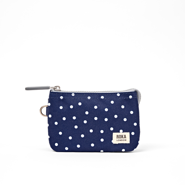 Carnaby Wallet in Navy Polka Dot