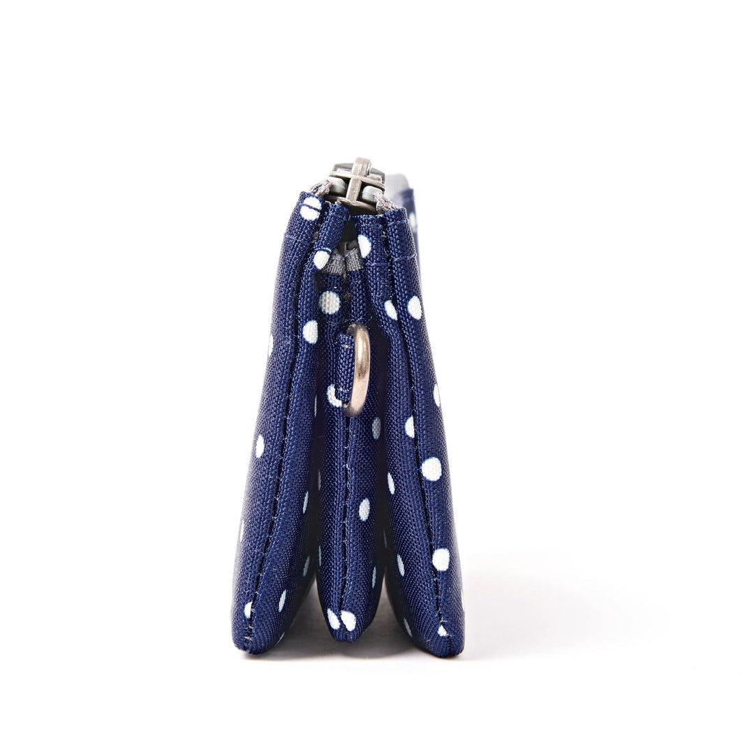 Carnaby Wallet in Navy Polka Dot