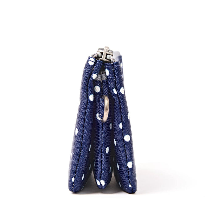 Carnaby Wallet in Navy Polka Dot