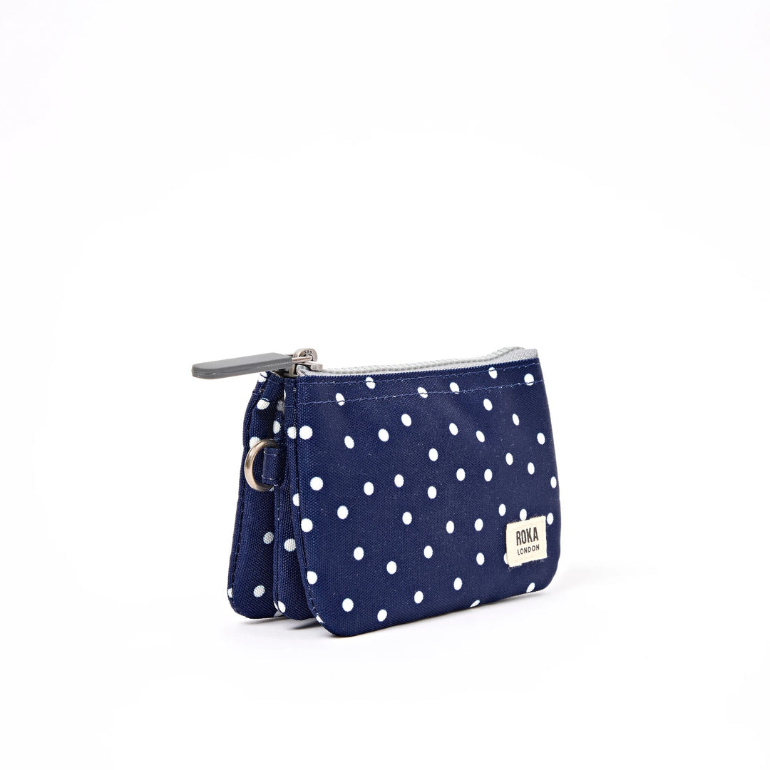 Carnaby Wallet in Navy Polka Dot
