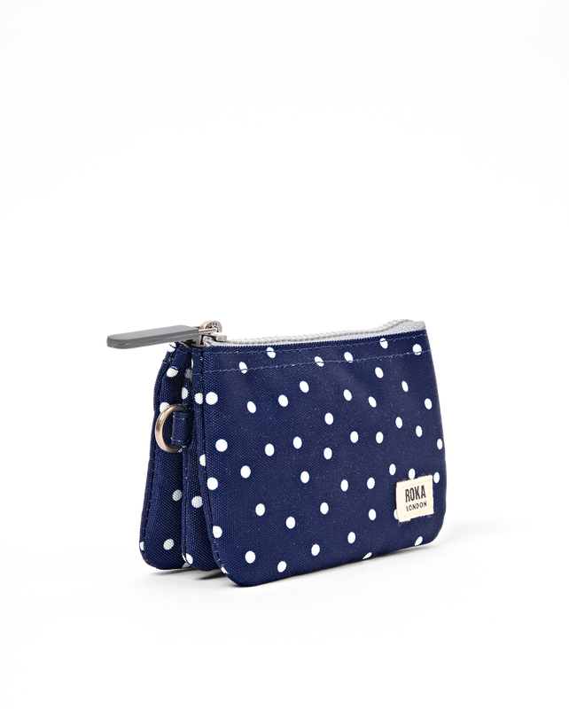 Carnaby Wallet in Navy Polka Dot