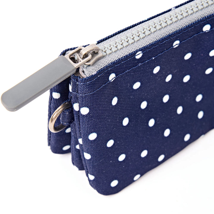 Carnaby Wallet in Navy Polka Dot