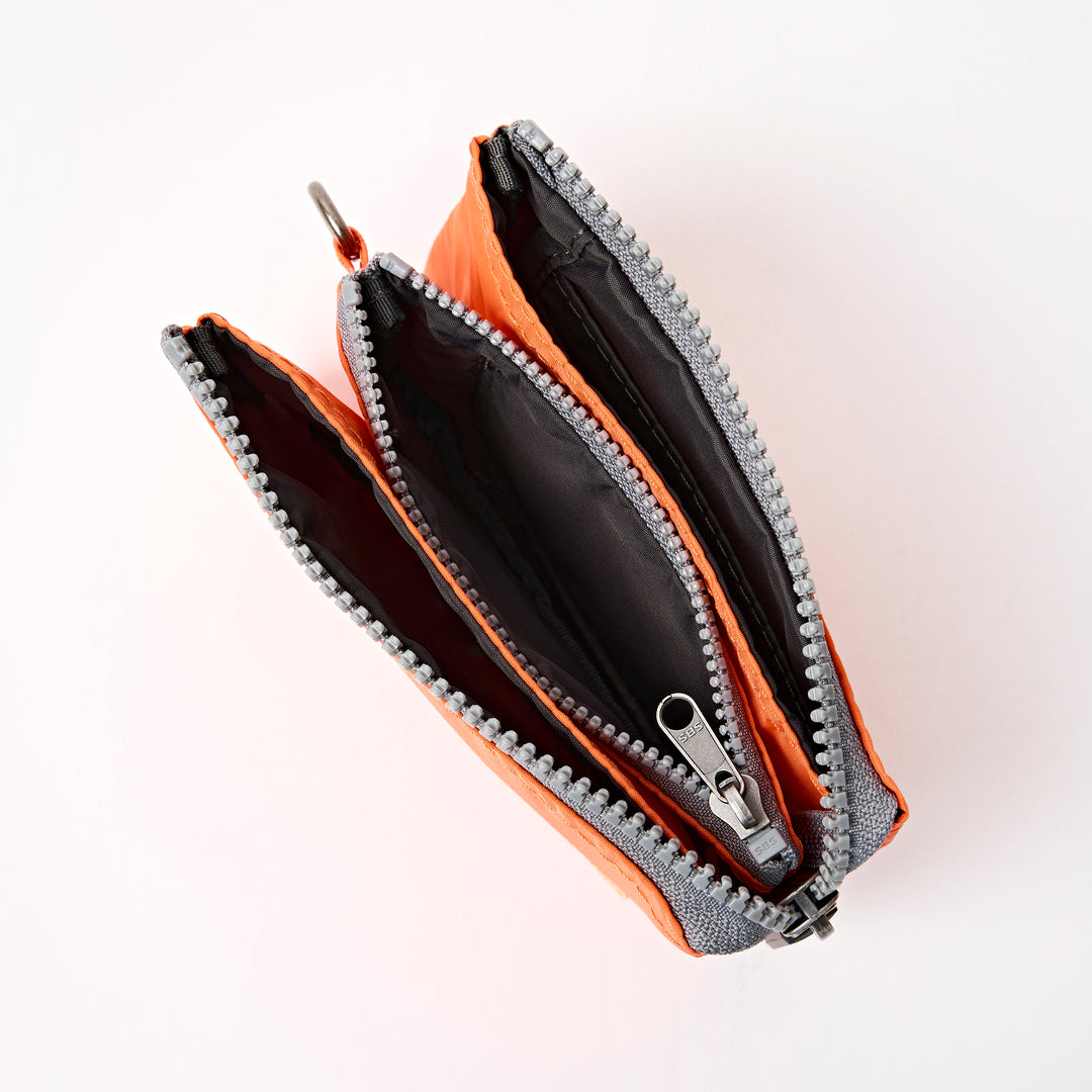 Carnaby Wallet in Tangerine Recycled Nylon Ripstop