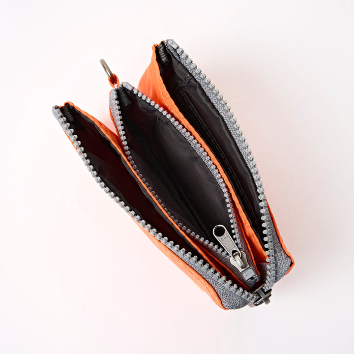 Carnaby Wallet in Tangerine Recycled Nylon Ripstop