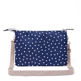 Carnaby Crossbody Bag in Navy Polka Dot