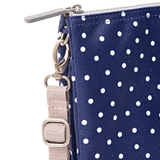 Carnaby Crossbody Bag in Navy Polka Dot