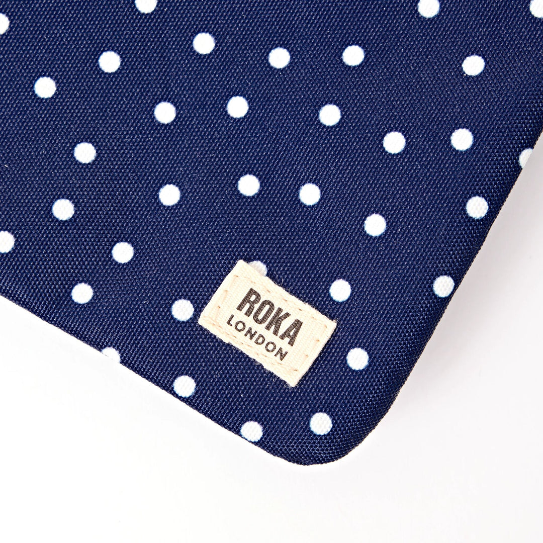 Carnaby Crossbody Bag in Navy Polka Dot