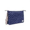 Carnaby Crossbody Bag in Navy Polka Dot