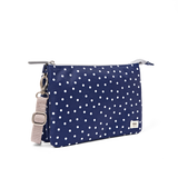 Carnaby Crossbody Bag in Navy Polka Dot
