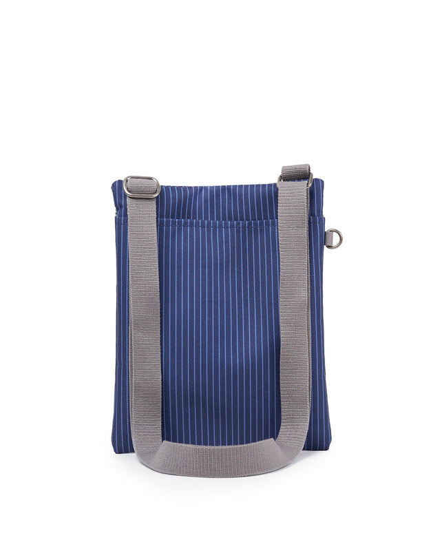 Chelsea B Crossbody Bag in Dark Denim Pin Stripe
