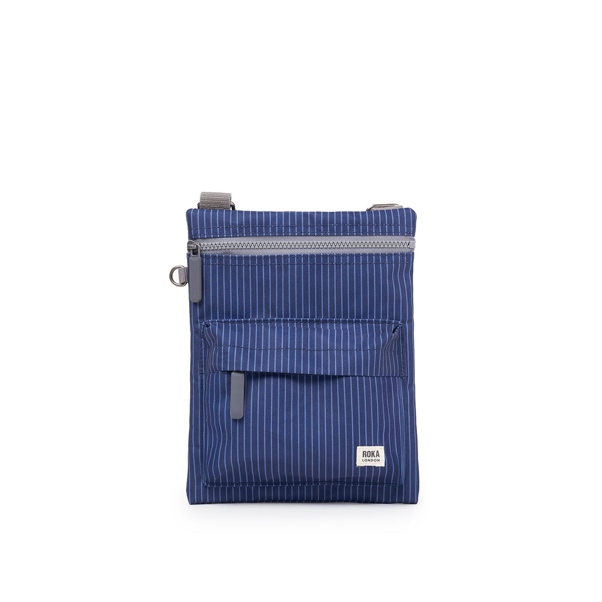 Chelsea B Crossbody Bag in Dark Denim Pin Stripe