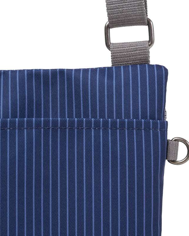 Chelsea B Crossbody Bag in Dark Denim Pin Stripe